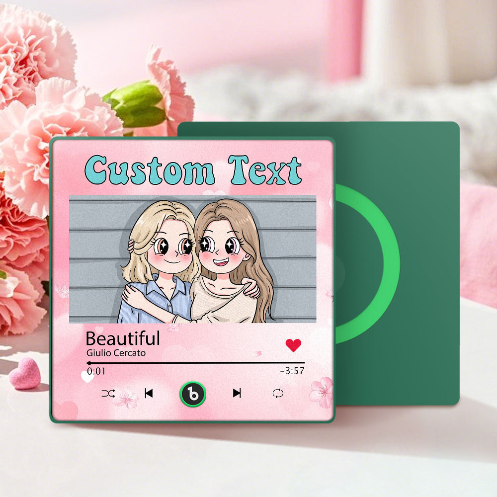 Custom Mother's Day Music Fridge Magnet Cartoon Face Personalized Photo Frame Gift for Mom - MyMoonLampAu