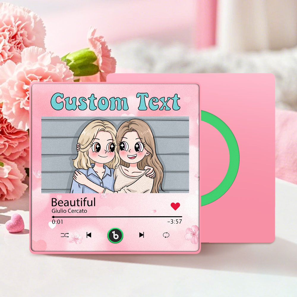 Custom Mother's Day Music Fridge Magnet Cartoon Face Personalized Photo Frame Gift for Mom - MyMoonLampAu