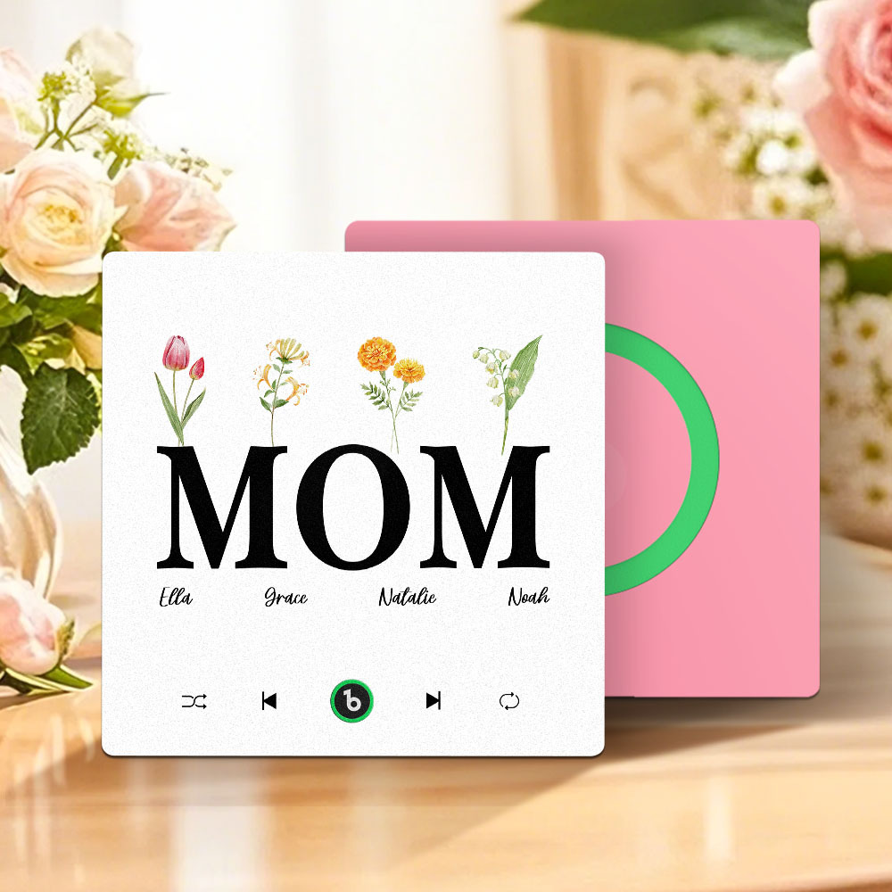 Mother's Day Gift Custom Music Fridge Magnet Frameless Album Fridge Magnet Music Wall Photo Sticker Can Play Songs Gift for Mom - MyMoonLampAu