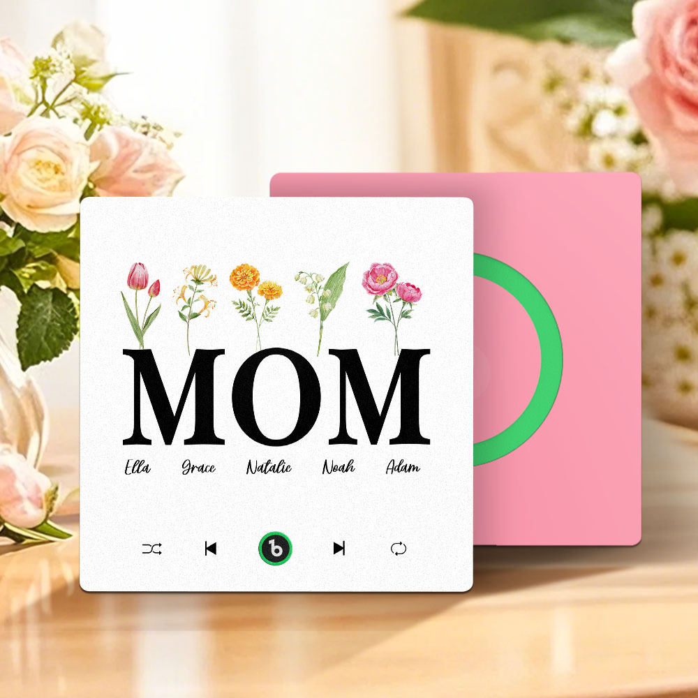 Mother's Day Gift Custom Music Fridge Magnet Frameless Album Fridge Magnet Music Wall Photo Sticker Can Play Songs Gift for Mom - MyMoonLampAu