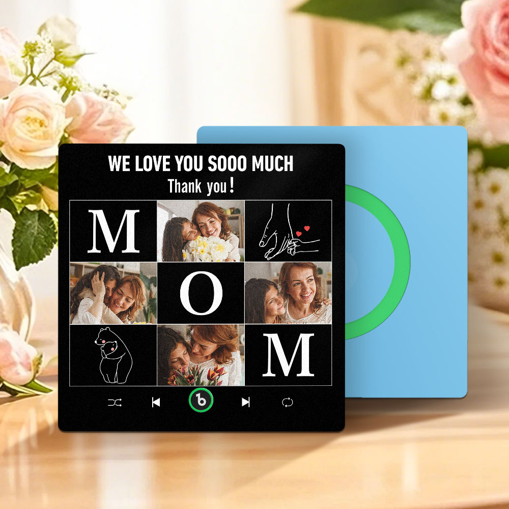 Mother's Day Custom Music Fridge Magnet Personalized Photo and Text Frame Gift for Mom - MyMoonLampAu
