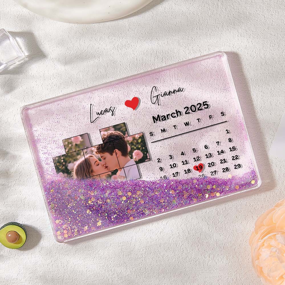 Custom Photo Acrylic Fridge Magnets Personalized Dates Refrigerator Fridge - MyMoonLampAu