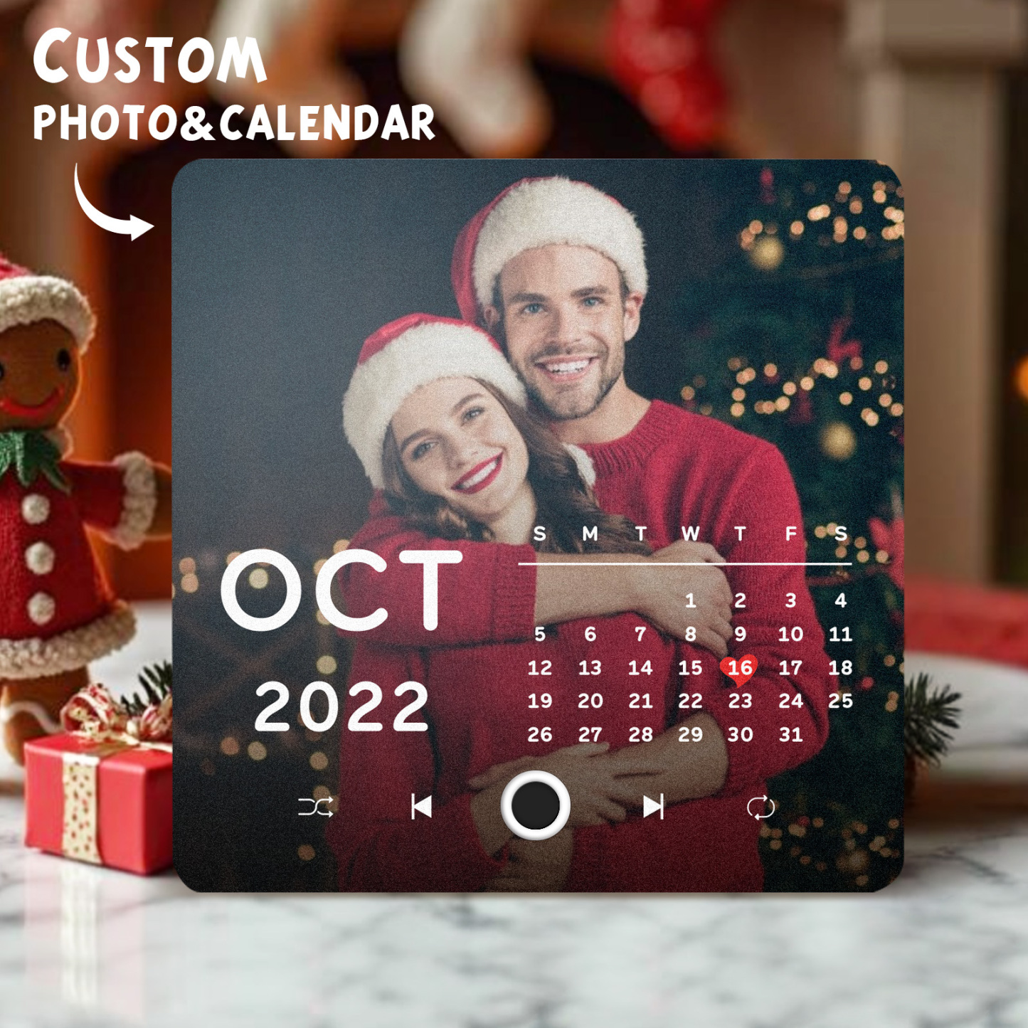 Personalized Photo Calendar Music Fridge Magnet Anniversary Gift Custom Music Magnets Can Play Songs Christmas Gifts - MyMoonLampAu