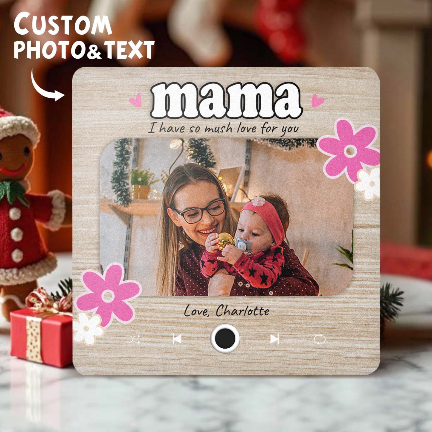 Personalized Christmas Gift for Mom Music Fridge Magnet Custom Music Magnets Can Play Songs Family Gifts - MyMoonLampAu