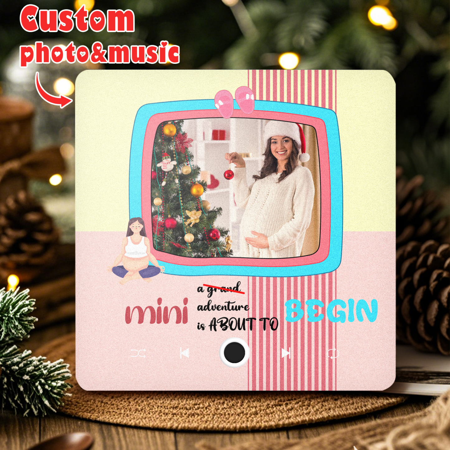 Personalized Photo Music Fridge Magnet Christmas Gift for Mom Custom Music Magnets Can Play Songs - MyMoonLampAu