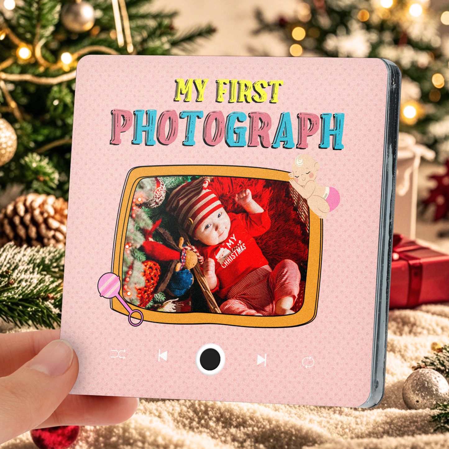 Personalized Music Fridge Magnet Baby's First Photograph Christmas Gifts for Family Custom Music Magnets Can Play Songs - MyMoonLampAu