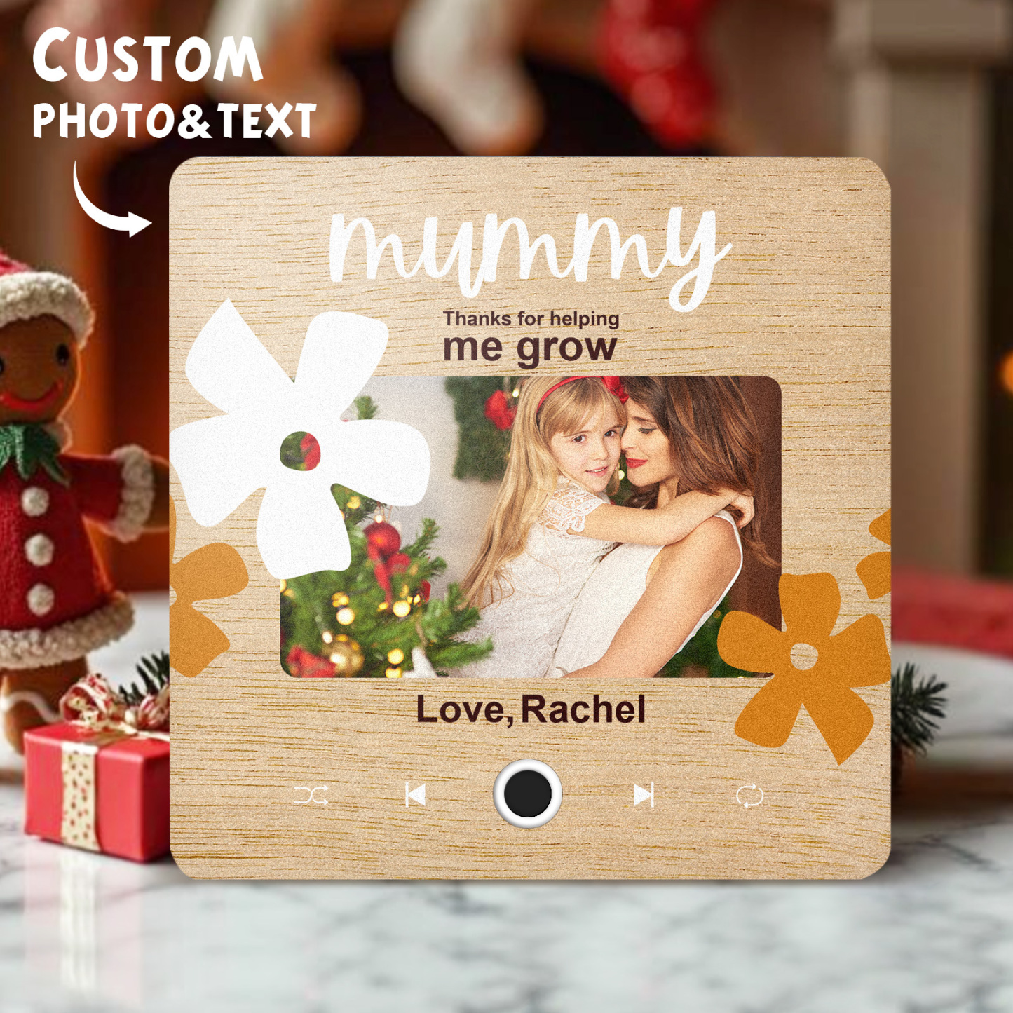 Personalized Music Fridge Magnet Gift for Mom Custom Music Magnets Can Play Songs Christmas Gifts Family Gifts - MyMoonLampAu