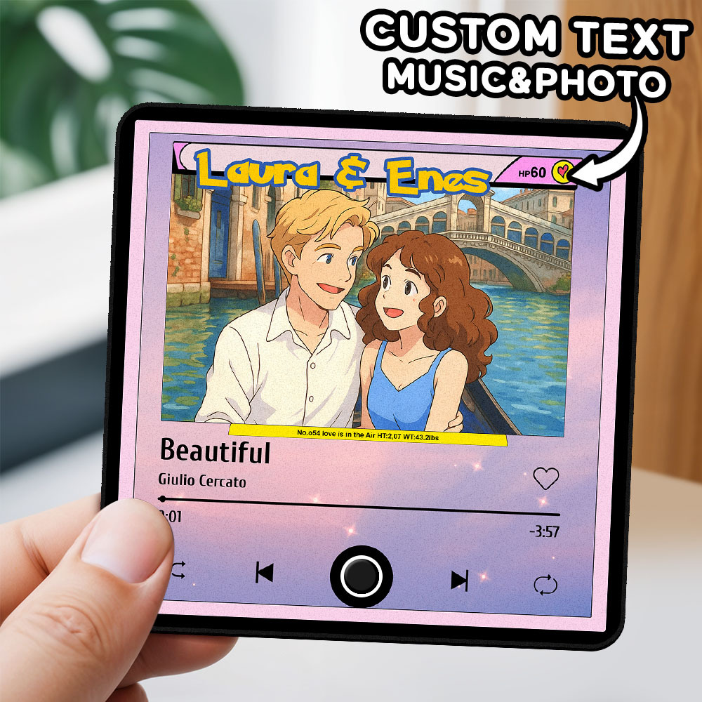 Custom Cartoon Dad Photo Fridge Magnet Music Can Be Played Without Cell Phone Music Photo Fridge Magnet Decoration for Lover - MyMoonLampAu
