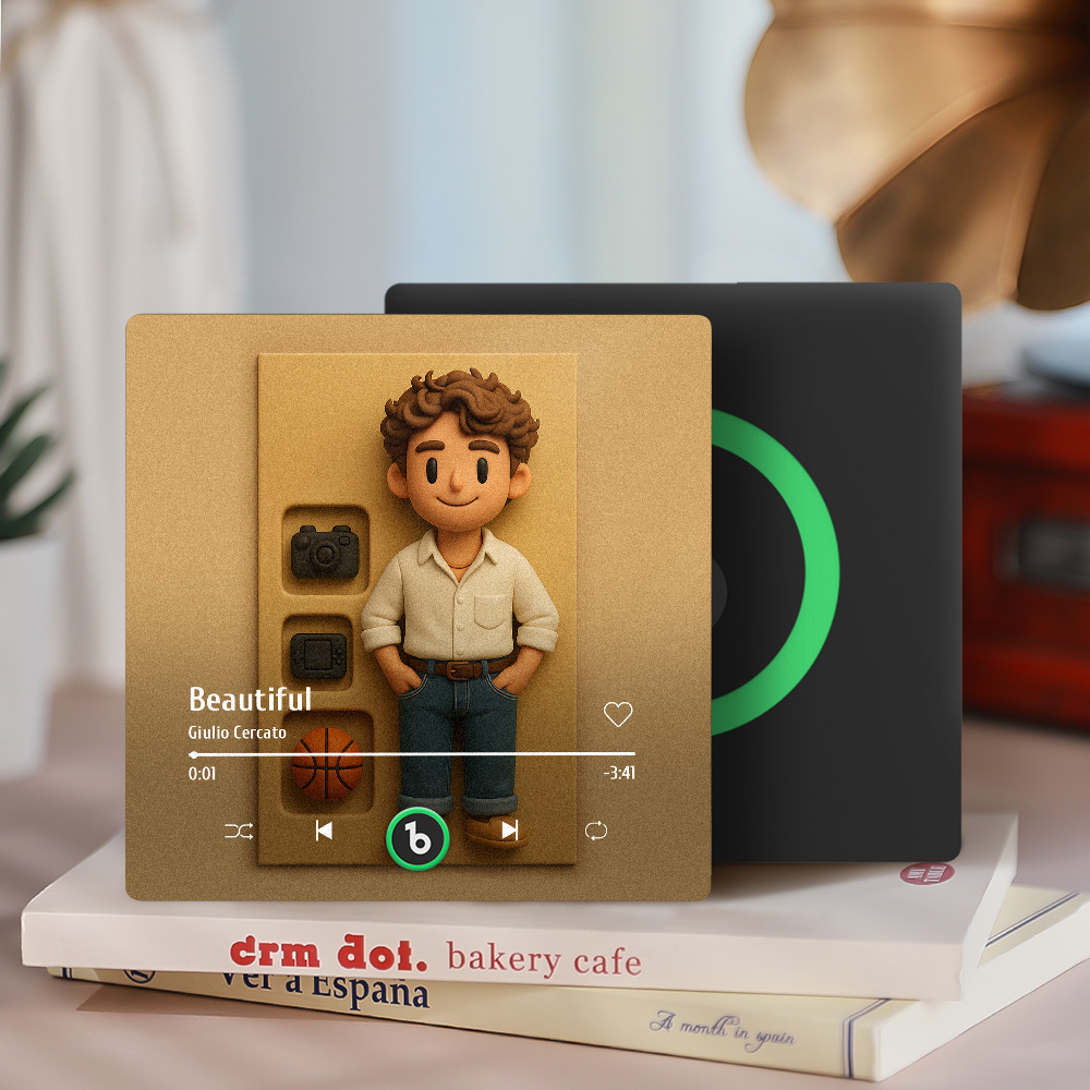Fully Body Custom Action Figure Portraits Music Fridge Magnet Personalized Clay Style Photo Frame - MyMoonLampAu
