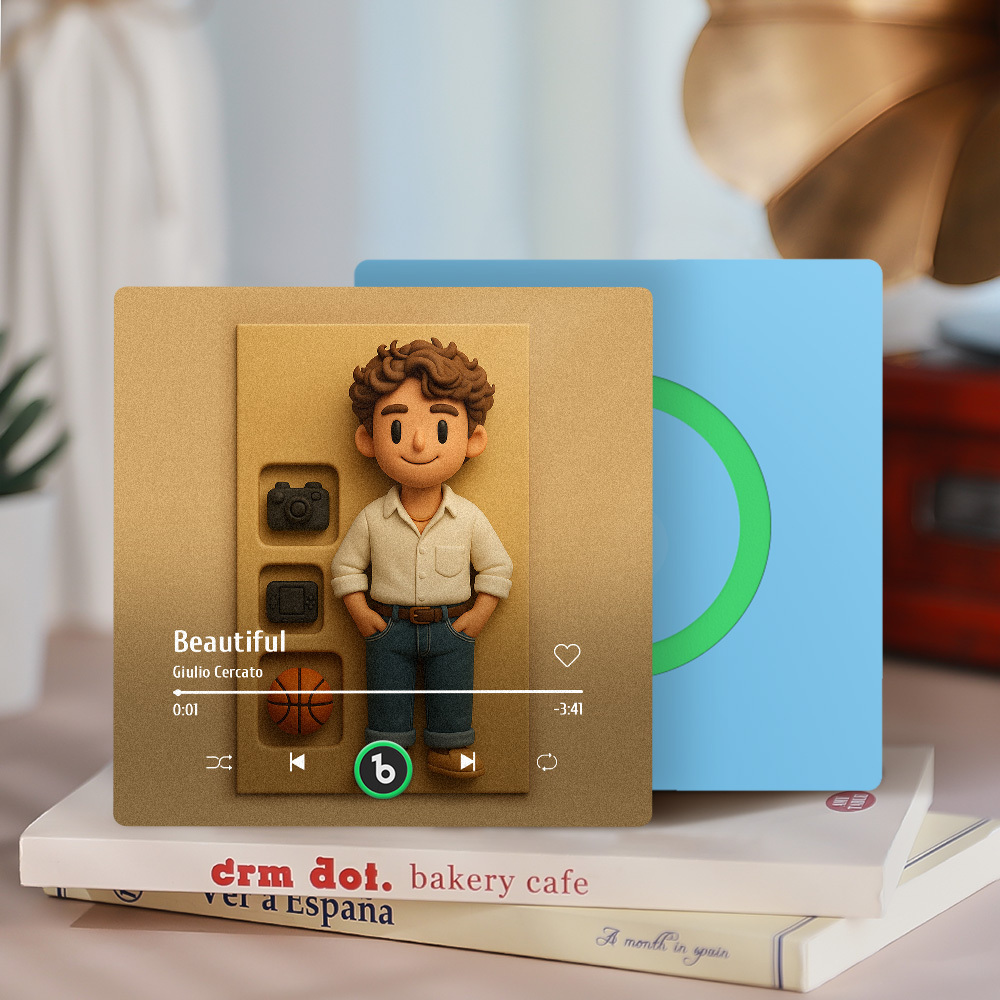 Fully Body Custom Action Figure Portraits Music Fridge Magnet Personalized Clay Style Photo Frame - MyMoonLampAu