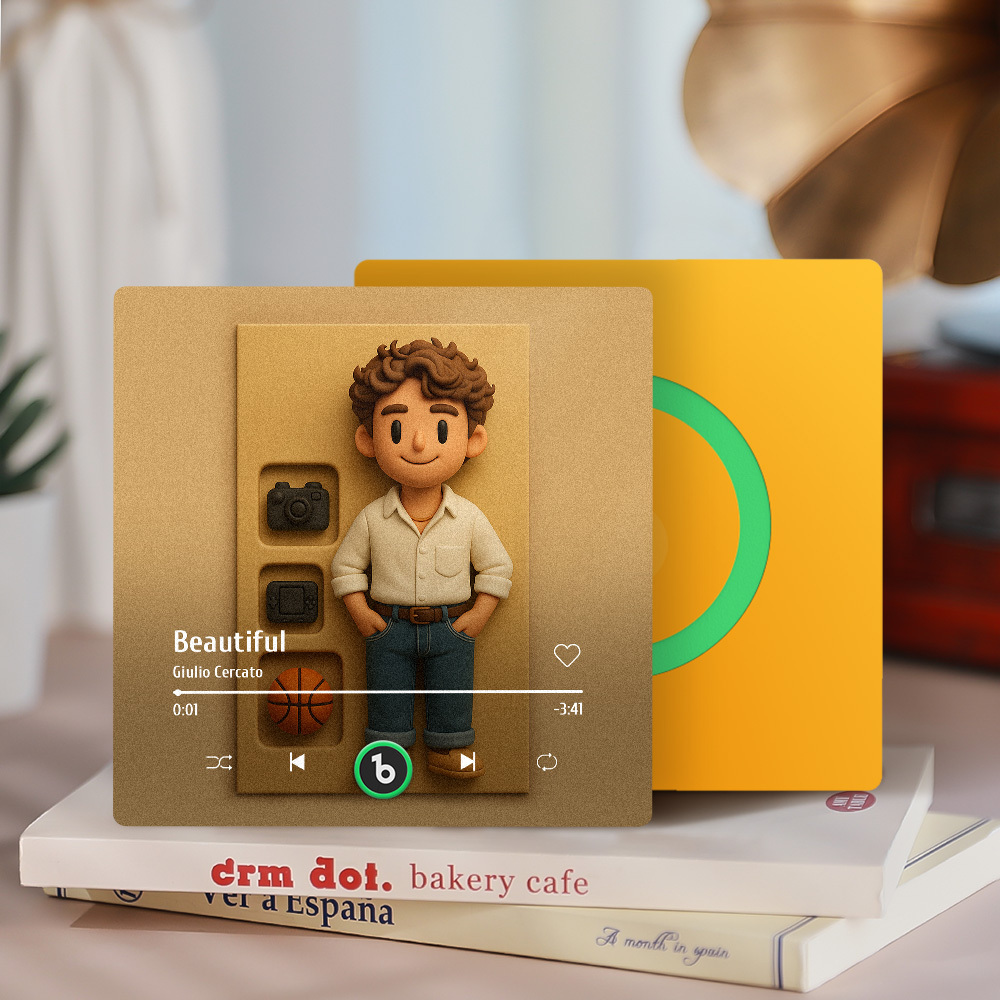 Fully Body Custom Action Figure Portraits Music Fridge Magnet Personalized Clay Style Photo Frame - MyMoonLampAu