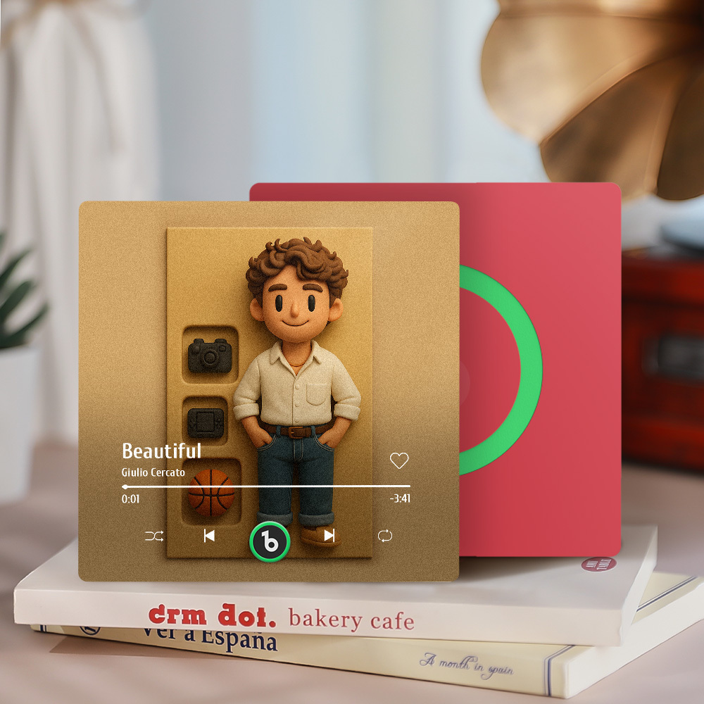 Fully Body Custom Action Figure Portraits Music Fridge Magnet Personalized Clay Style Photo Frame - MyMoonLampAu