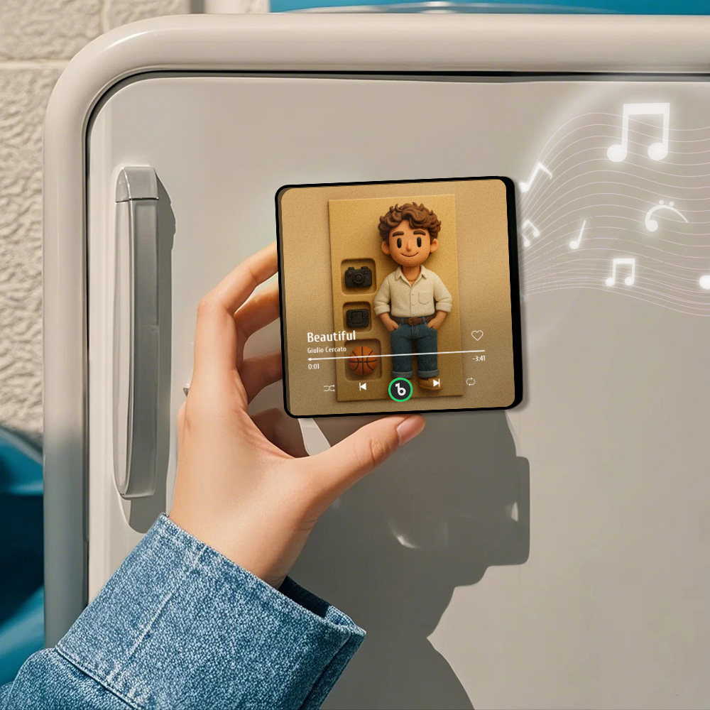 Fully Body Custom Action Figure Portraits Music Fridge Magnet Personalized Clay Style Photo Frame - MyMoonLampAu