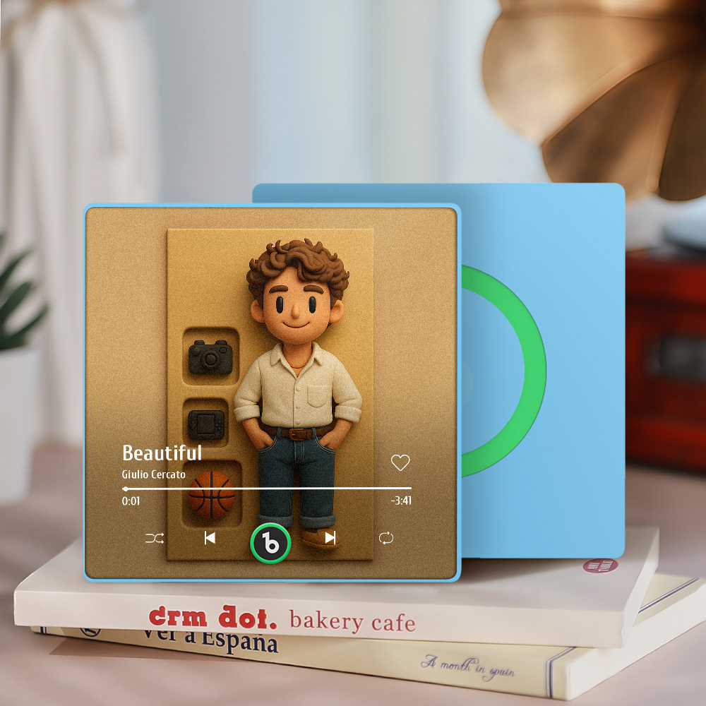 Fully Body Custom Action Figure Portraits Music Fridge Magnet Personalized Clay Style Photo Frame - MyMoonLampAu
