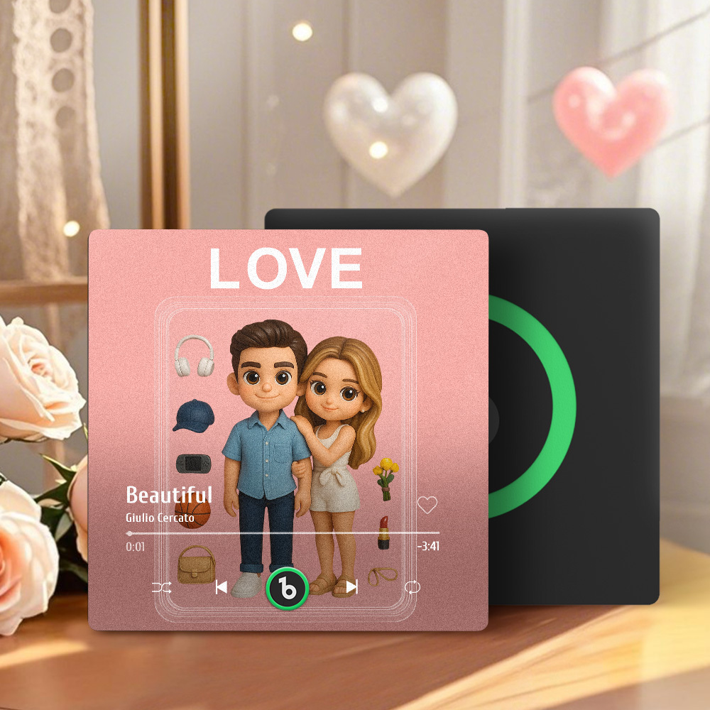 Fully Body Custom Action Figure Portraits Music Fridge Magnet Personalized Photo Frame Gift for Couples - MyMoonLampAu