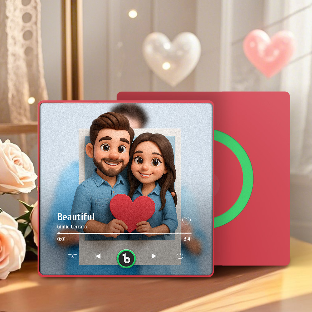 Custom Photos Music Fridge Magnet Cartoon Style Personalized Photo Frame Gift for Couples - MyMoonLampAu