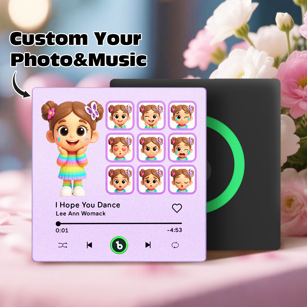 Custom Photo and Funny Expressions Music Fridge Magnet Personalized Photo Frame Gift for Her - MyMoonLampAu