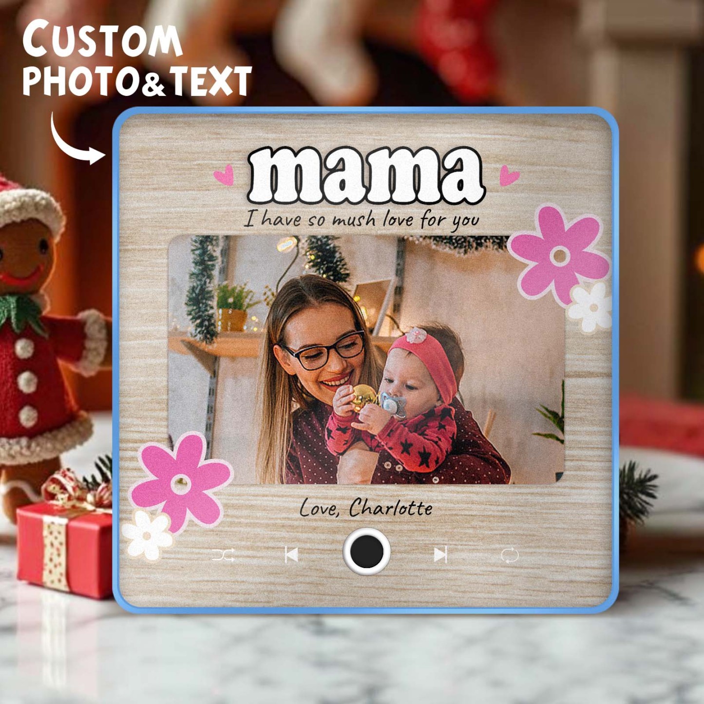 Personalized Christmas Gift for Mom Music Fridge Magnet Custom Music Magnets Can Play Songs Family Gifts - MyMoonLampAu