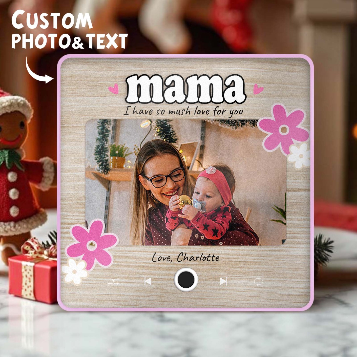 Personalized Christmas Gift for Mom Music Fridge Magnet Custom Music Magnets Can Play Songs Family Gifts - MyMoonLampAu