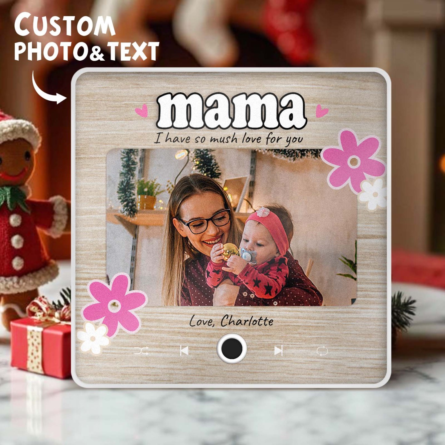 Personalized Christmas Gift for Mom Music Fridge Magnet Custom Music Magnets Can Play Songs Family Gifts - MyMoonLampAu