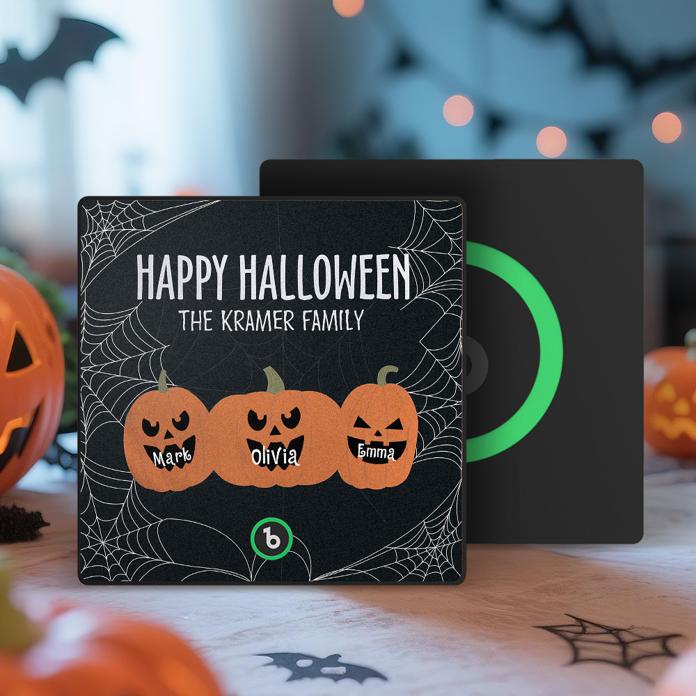 Custom Pumpkin Face and Name Music Fridge Magnet Personalized Halloween Pumpkin Family Fridge Magnet Halloween Gift - MyMoonLampAu