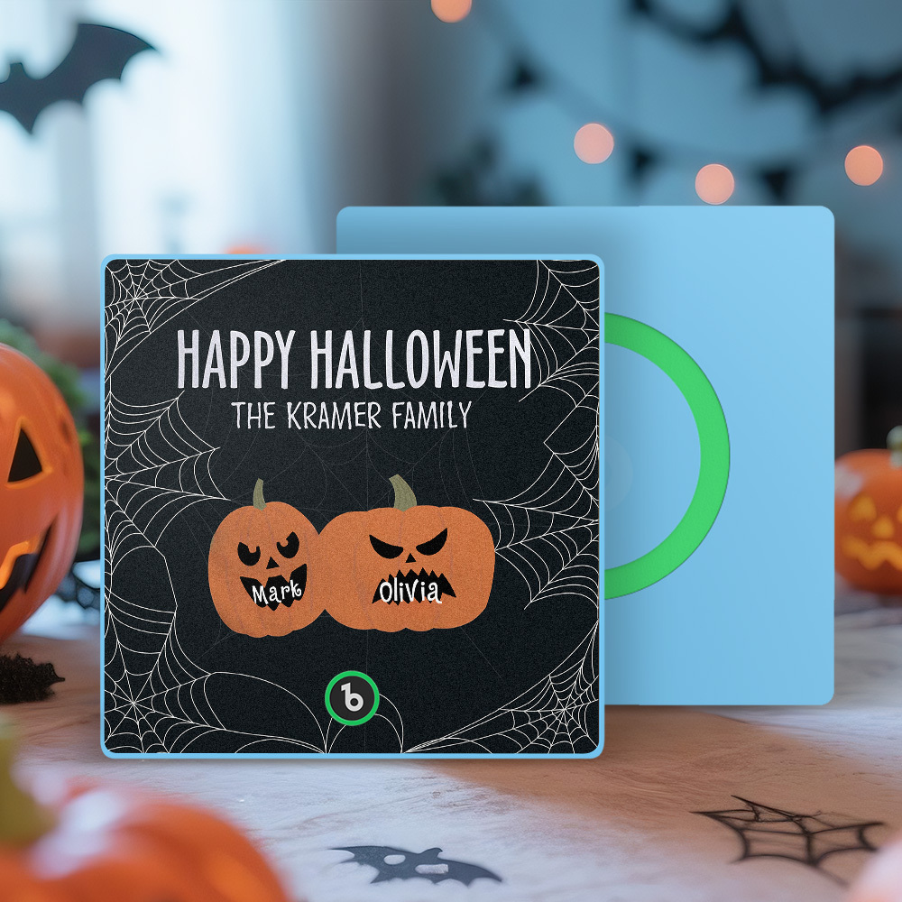Custom Pumpkin Face and Name Music Fridge Magnet Personalized Halloween Pumpkin Family Fridge Magnet Halloween Gift - MyMoonLampAu