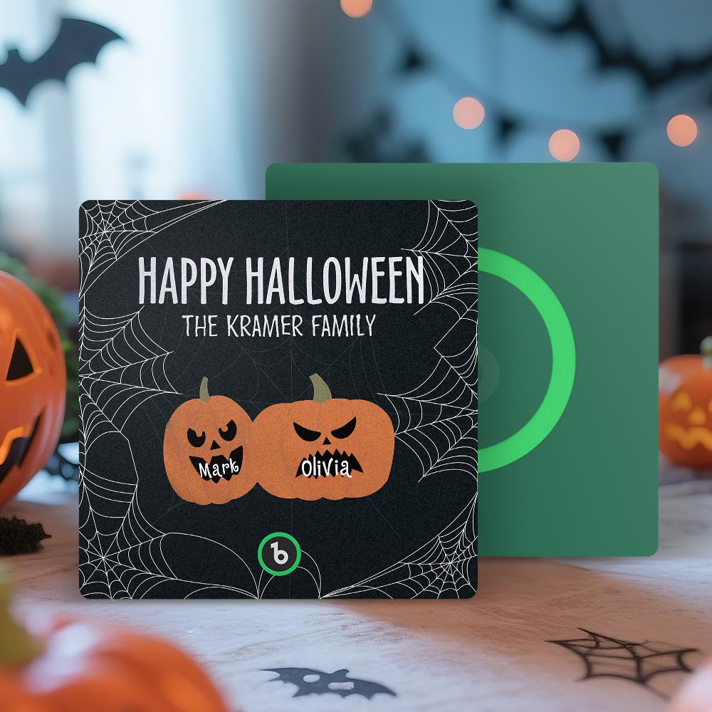 Custom Pumpkin Face and Name Music Fridge Magnet Personalized Halloween Pumpkin Family Fridge Magnet Halloween Gift - MyMoonLampAu