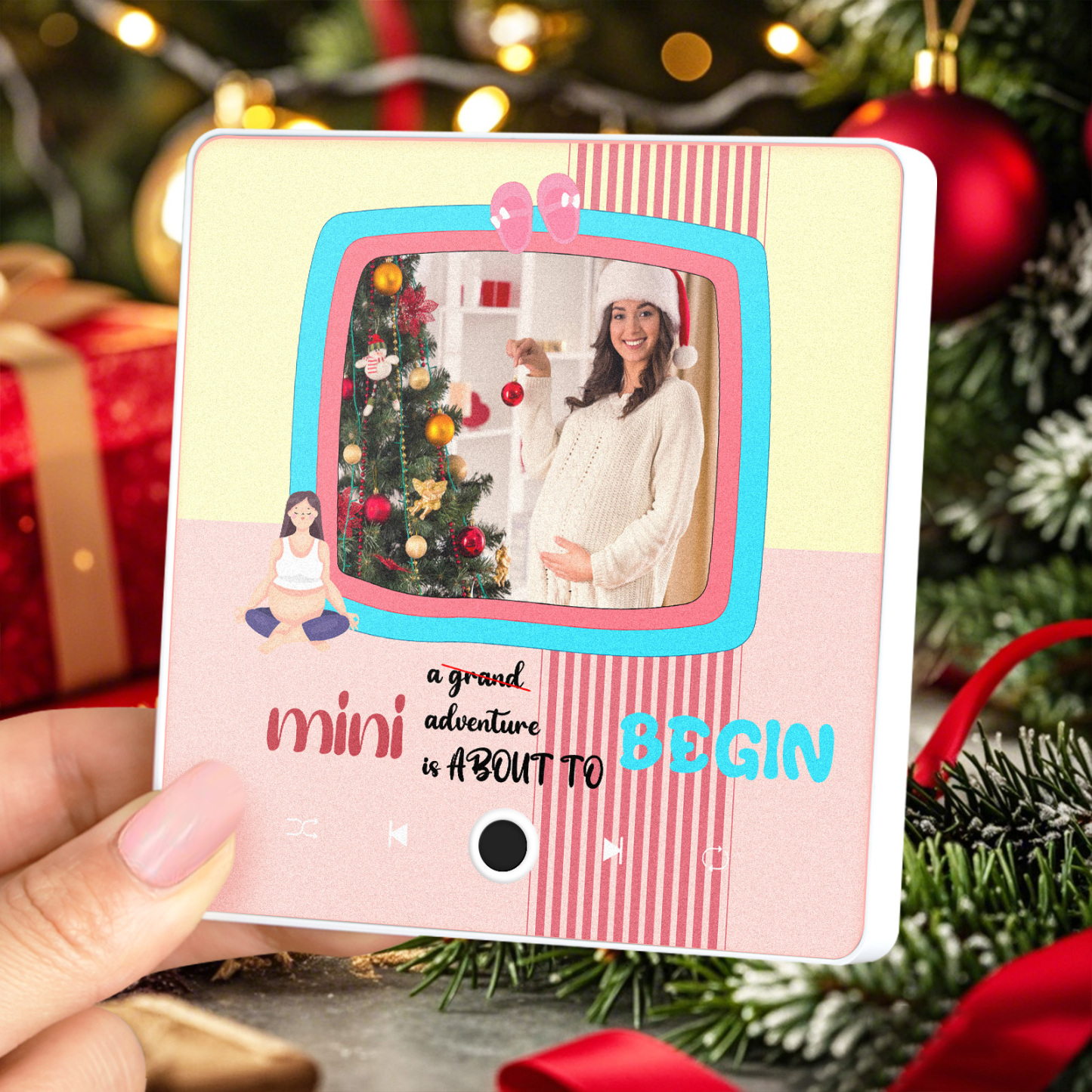 Personalized Photo Music Fridge Magnet Christmas Gift for Mom Custom Music Magnets Can Play Songs - MyMoonLampAu