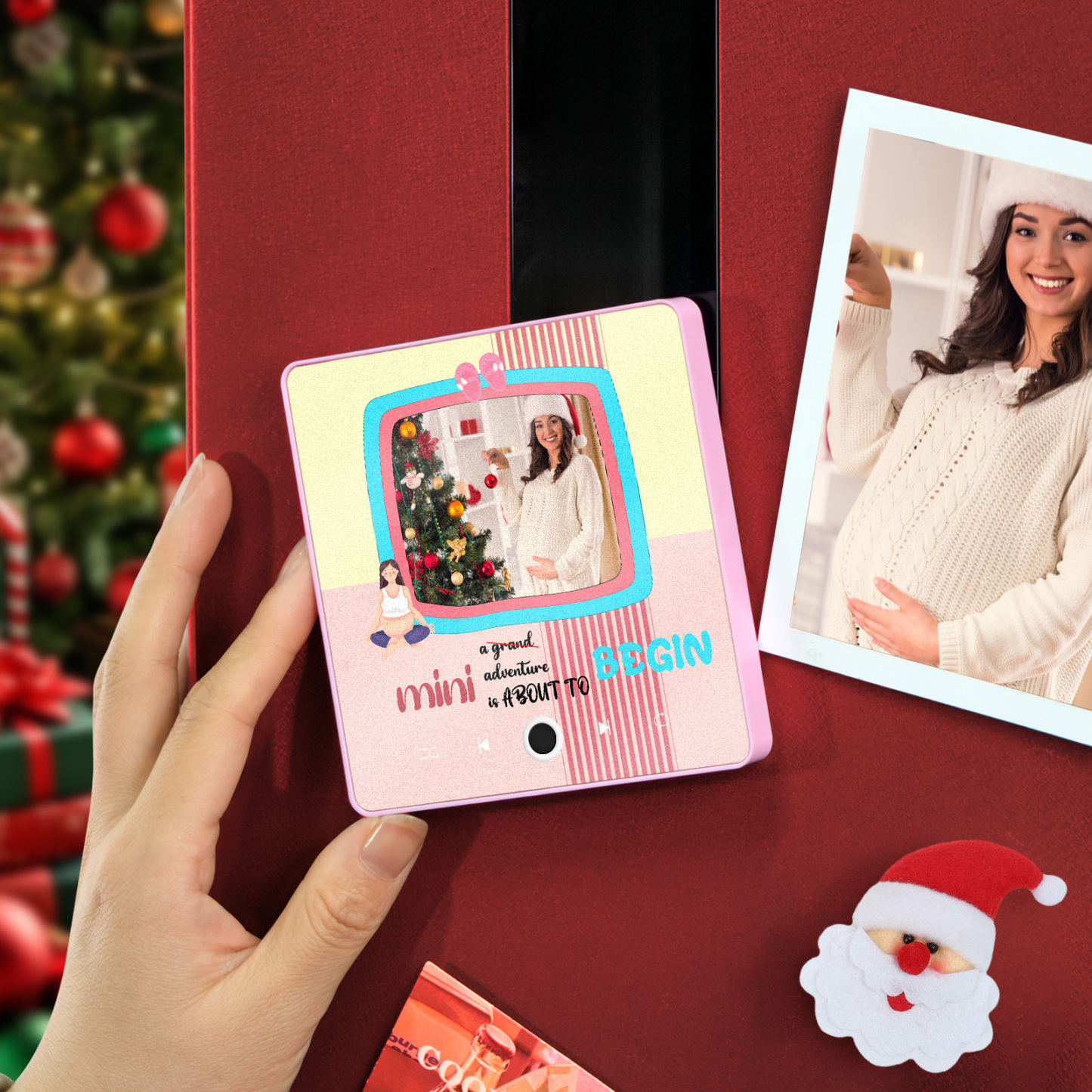 Personalized Photo Music Fridge Magnet Christmas Gift for Mom Custom Music Magnets Can Play Songs - MyMoonLampAu