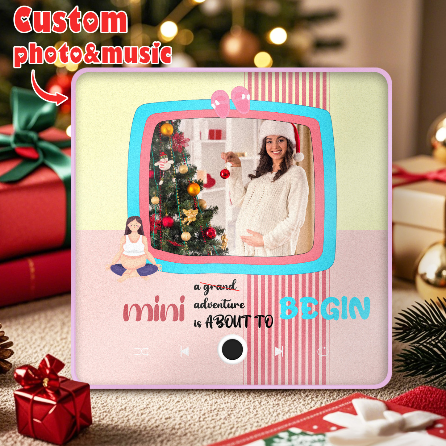 Personalized Photo Music Fridge Magnet Christmas Gift for Mom Custom Music Magnets Can Play Songs - MyMoonLampAu