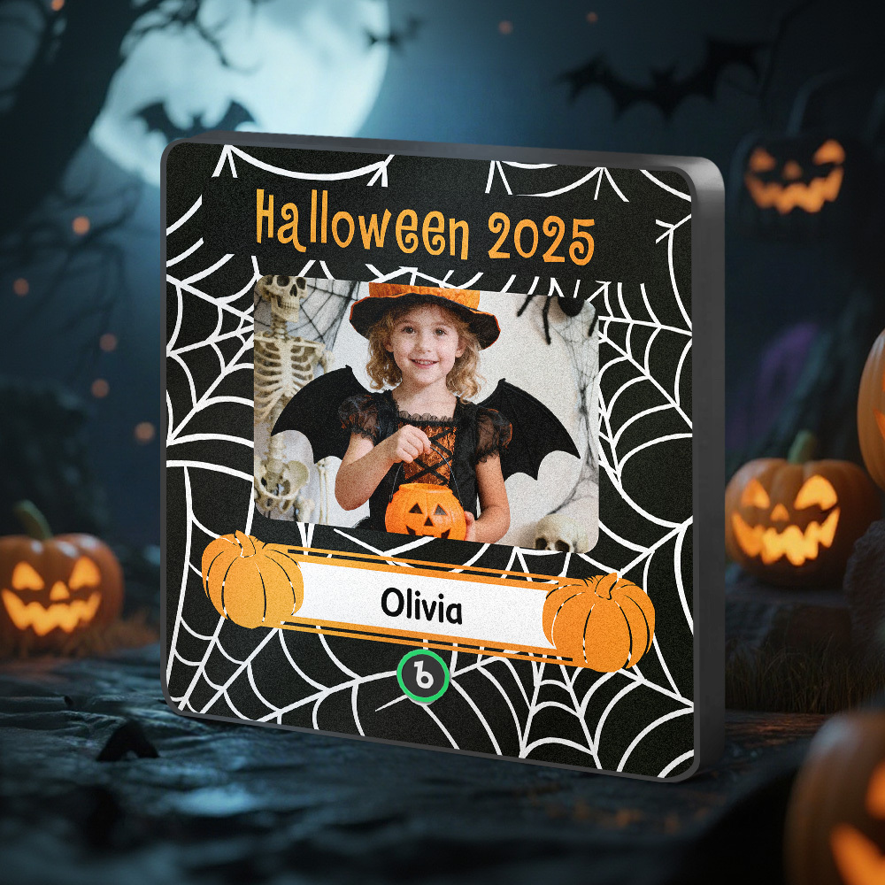 Custom Photo and Names Halloween Music Fridge Magnet Personalized Photo Frame - MyMoonLampAu