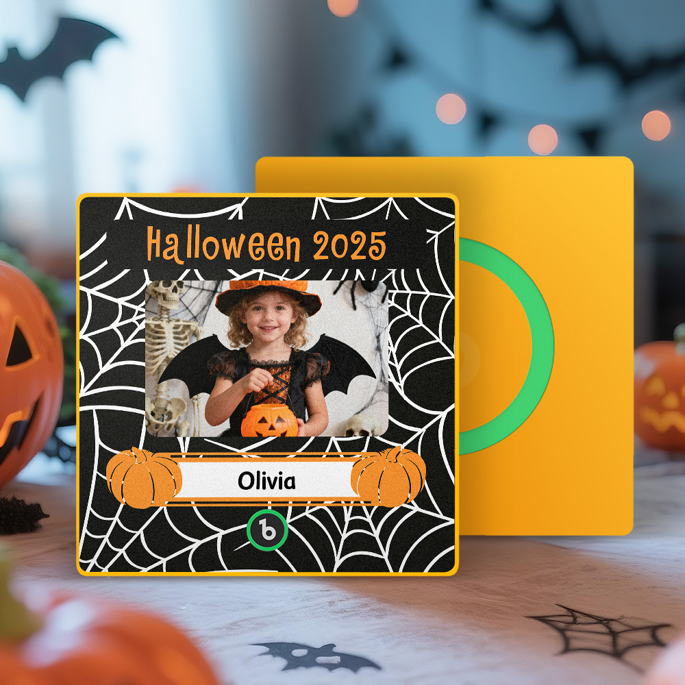Custom Photo and Names Halloween Music Fridge Magnet Personalized Photo Frame - MyMoonLampAu