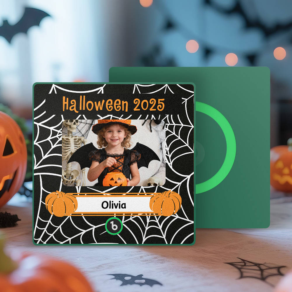 Custom Photo and Names Halloween Music Fridge Magnet Personalized Photo Frame - MyMoonLampAu