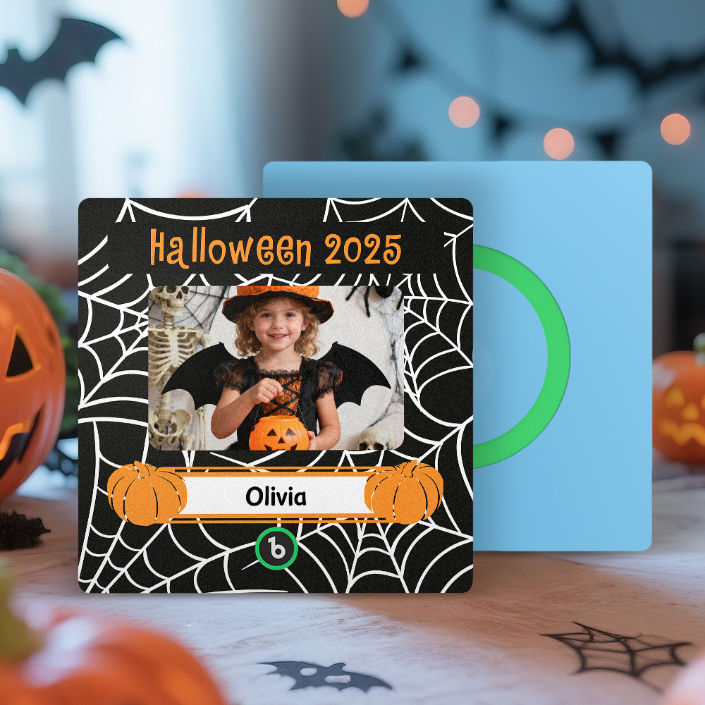 Custom Photo and Names Halloween Music Fridge Magnet Personalized Photo Frame - MyMoonLampAu