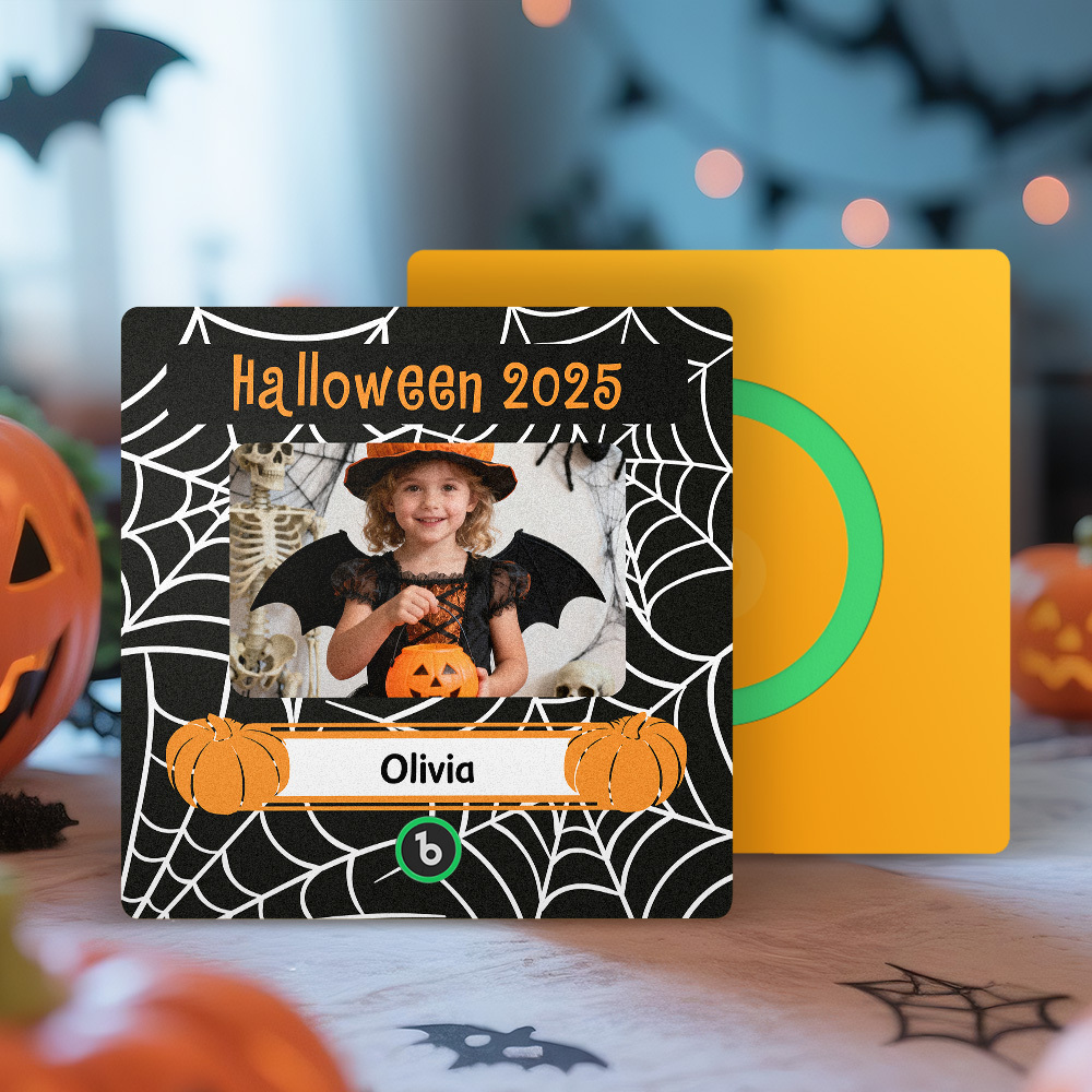 Custom Photo and Names Halloween Music Fridge Magnet Personalized Photo Frame - MyMoonLampAu