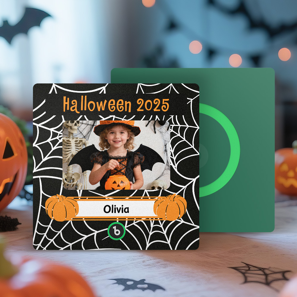 Custom Photo and Names Halloween Music Fridge Magnet Personalized Photo Frame - MyMoonLampAu