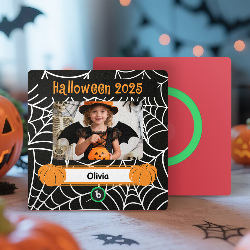 Custom Photo and Names Halloween Music Fridge Magnet Personalized Photo Frame - MyMoonLampAu