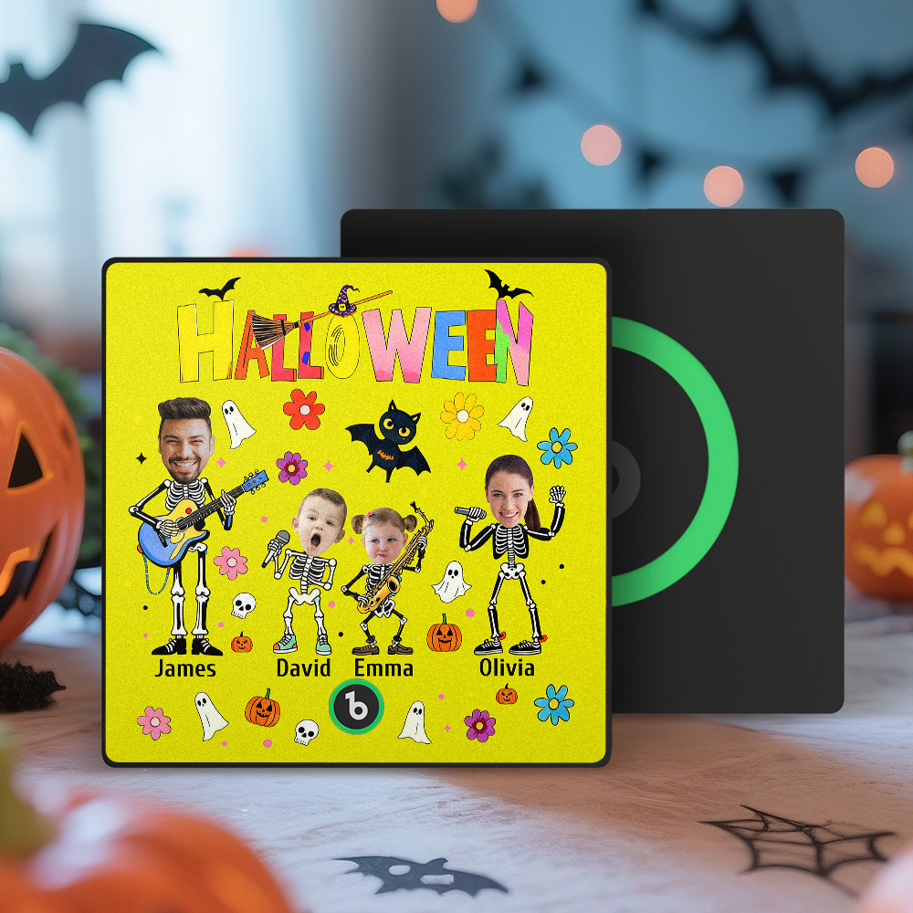 Halloween Fridge Magnet Custom Photos and Names Music Fridge Magnet Personalized Your Own Face Name Fridge Magnet Family Gift - MyMoonLampAu