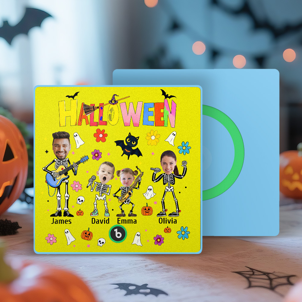 Halloween Fridge Magnet Custom Photos and Names Music Fridge Magnet Personalized Your Own Face Name Fridge Magnet Family Gift - MyMoonLampAu