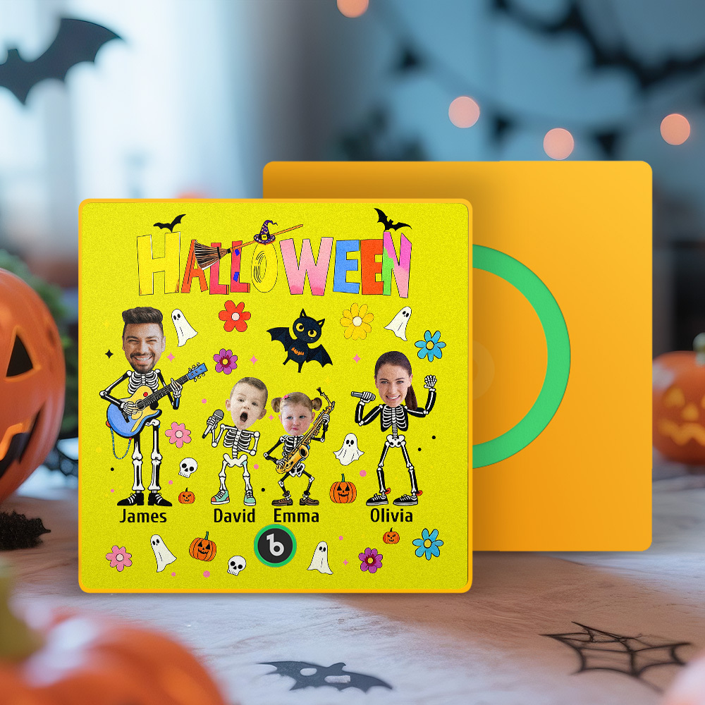 Halloween Fridge Magnet Custom Photos and Names Music Fridge Magnet Personalized Your Own Face Name Fridge Magnet Family Gift - MyMoonLampAu