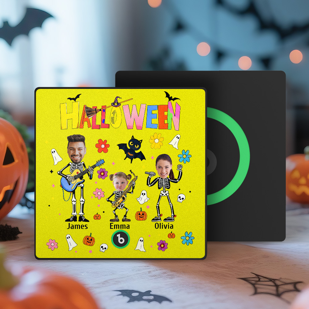 Halloween Fridge Magnet Custom Photos and Names Music Fridge Magnet Personalized Your Own Face Name Fridge Magnet Family Gift - MyMoonLampAu