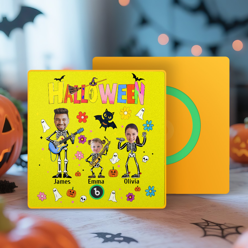 Halloween Fridge Magnet Custom Photos and Names Music Fridge Magnet Personalized Your Own Face Name Fridge Magnet Family Gift - MyMoonLampAu