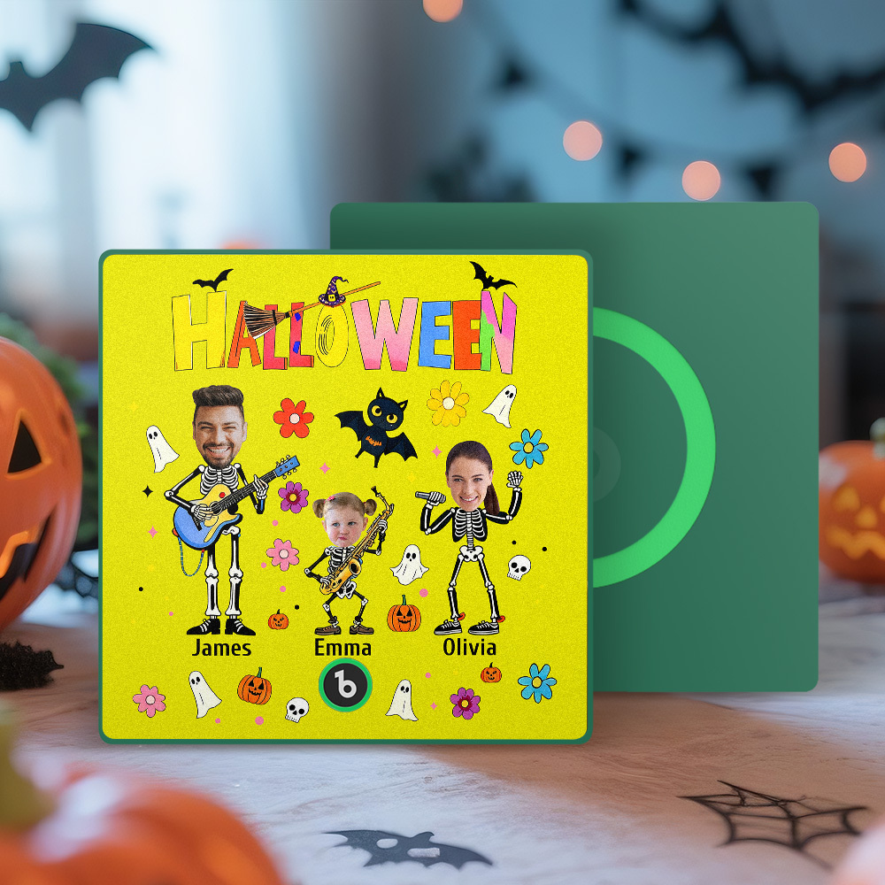 Halloween Fridge Magnet Custom Photos and Names Music Fridge Magnet Personalized Your Own Face Name Fridge Magnet Family Gift - MyMoonLampAu