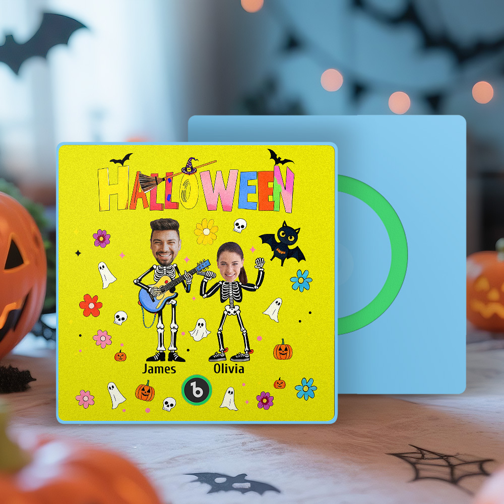 Halloween Fridge Magnet Custom Photos and Names Music Fridge Magnet Personalized Your Own Face Name Fridge Magnet Family Gift - MyMoonLampAu