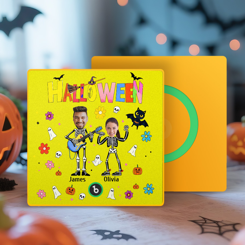 Halloween Fridge Magnet Custom Photos and Names Music Fridge Magnet Personalized Your Own Face Name Fridge Magnet Family Gift - MyMoonLampAu