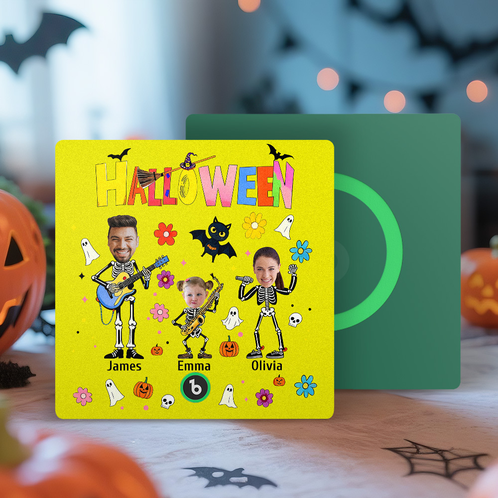 Halloween Fridge Magnet Custom Photos and Names Music Fridge Magnet Personalized Your Own Face Name Fridge Magnet Family Gift - MyMoonLampAu