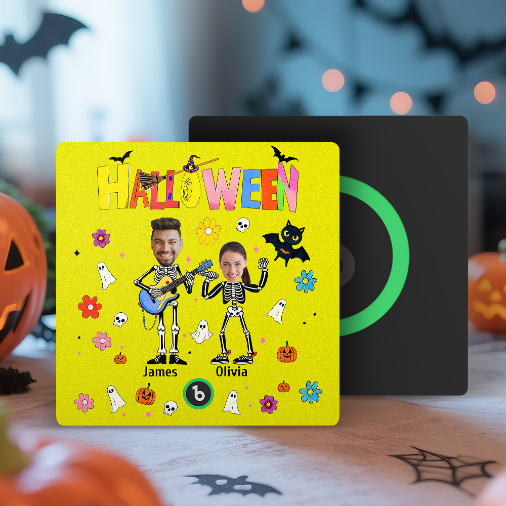 Halloween Fridge Magnet Custom Photos and Names Music Fridge Magnet Personalized Your Own Face Name Fridge Magnet Family Gift - MyMoonLampAu
