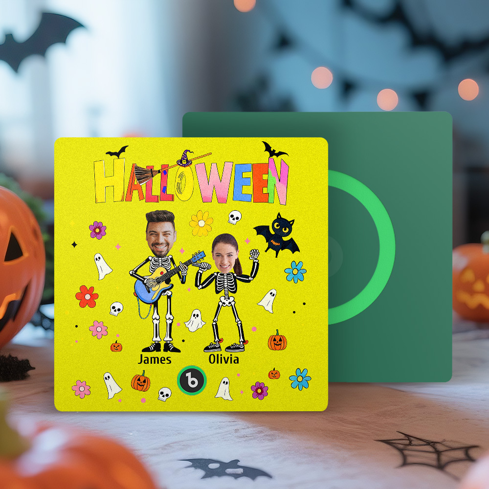 Halloween Fridge Magnet Custom Photos and Names Music Fridge Magnet Personalized Your Own Face Name Fridge Magnet Family Gift - MyMoonLampAu