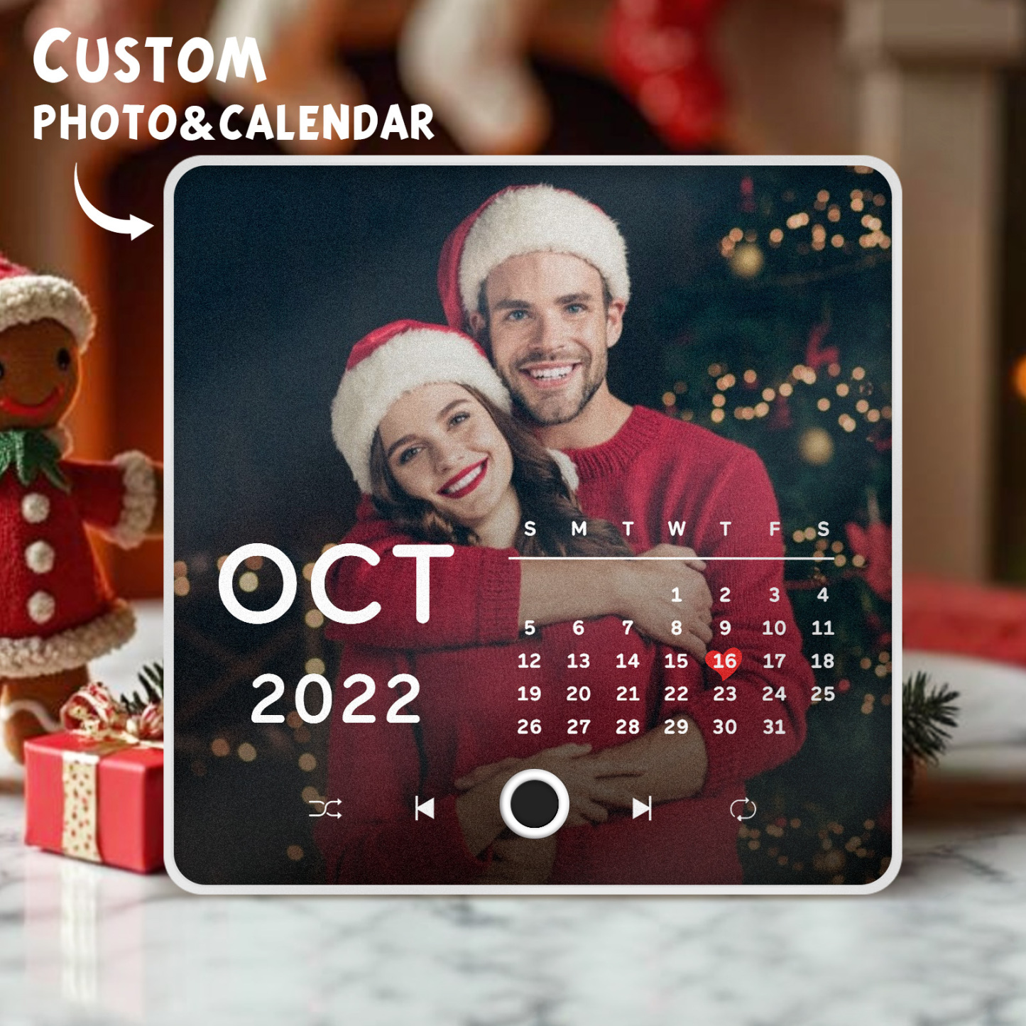 Personalized Photo Calendar Music Fridge Magnet Anniversary Gift Custom Music Magnets Can Play Songs Christmas Gifts - MyMoonLampAu