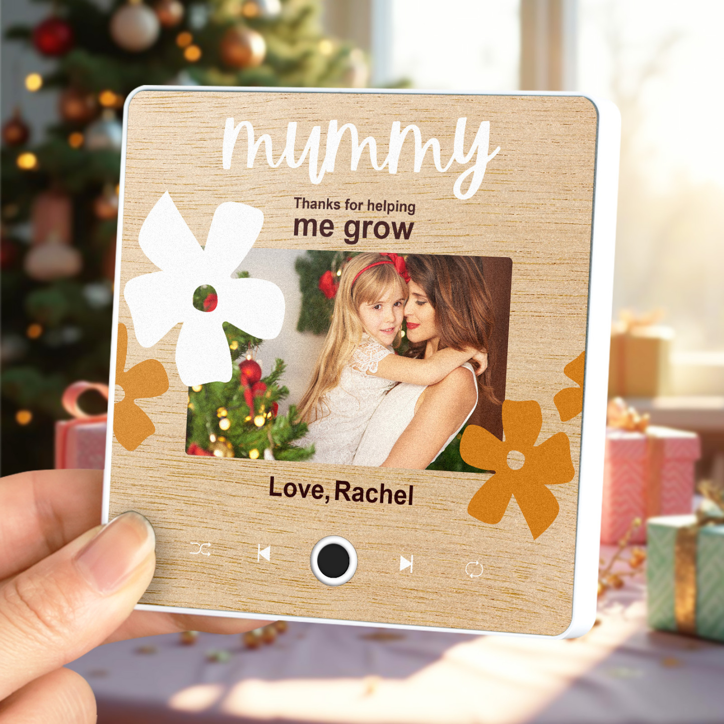 Personalized Music Fridge Magnet Gift for Mom Custom Music Magnets Can Play Songs Christmas Gifts Family Gifts - MyMoonLampAu